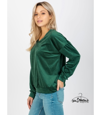 Veliūrinis džemperiukas, žalias